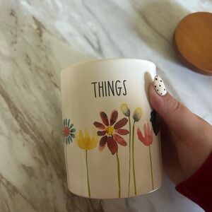 Rae Dunn Flower “Things” canister barley used